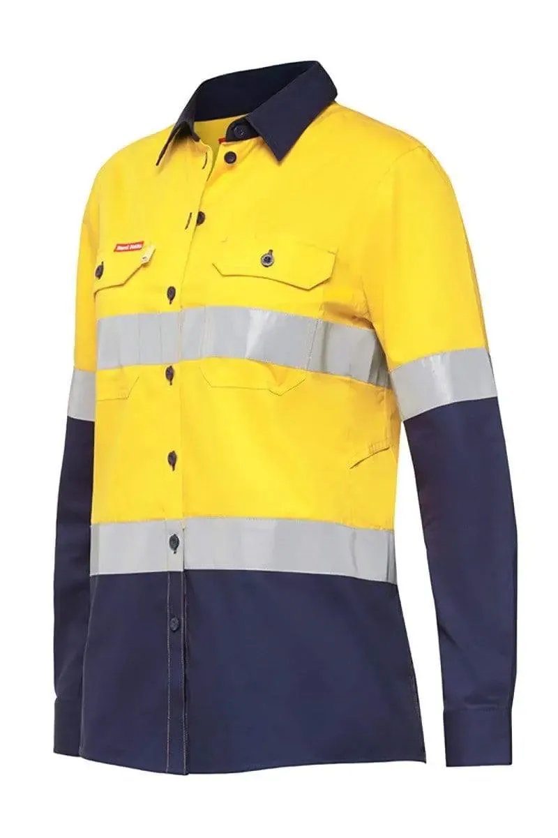 Hard Yakka Long Sleeve Women's Reflective Hi Vis Work Shirt Y08220